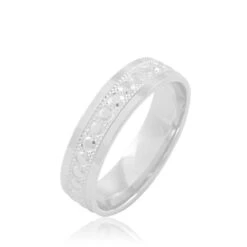 Alliance Alectrona Diamantee Ruban Plat Or Blanc