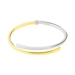 Bracelet Jonc Loise 2 Fils Carres Or Bicolore
