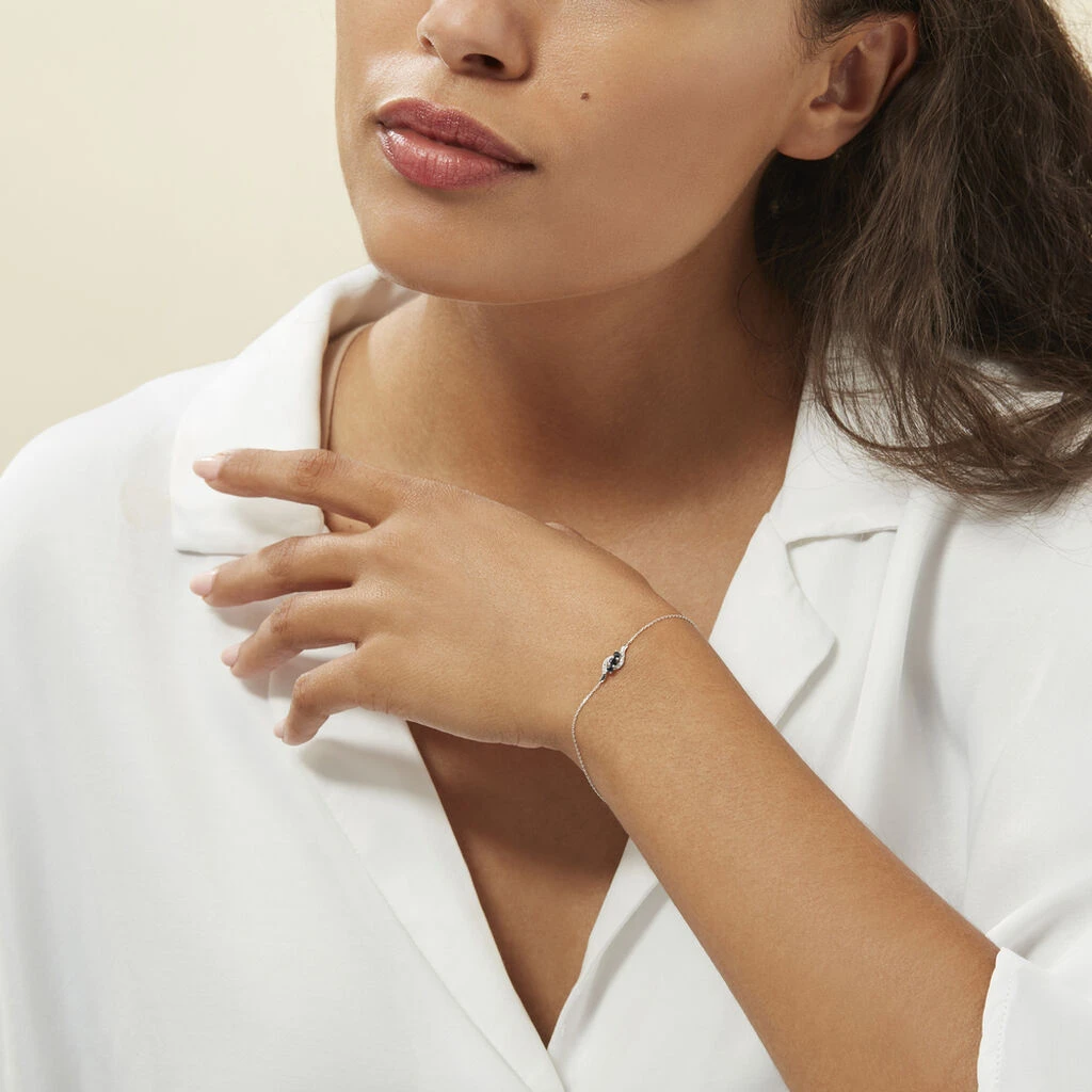 Bracelet Trinitie Or Blanc Saphir Diamant – Image 3