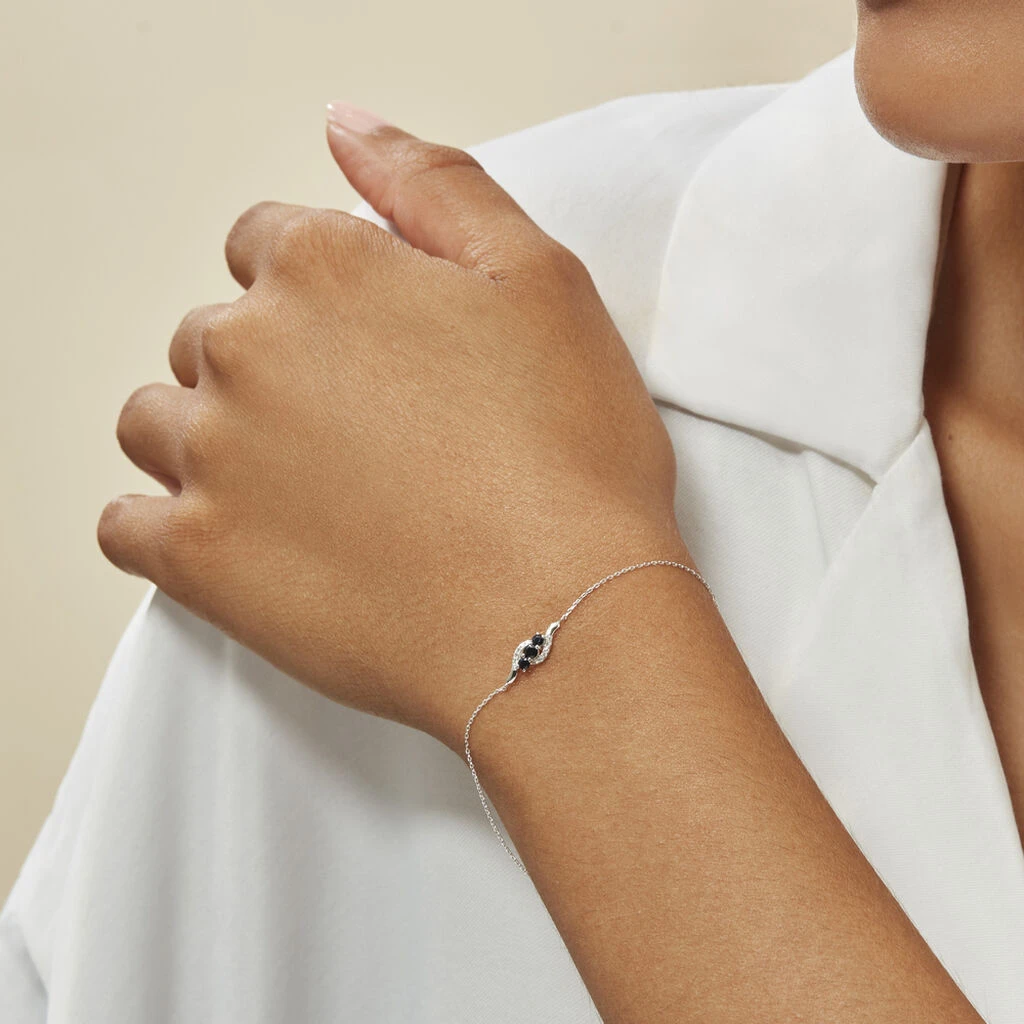 Bracelet Trinitie Or Blanc Saphir Diamant – Image 4