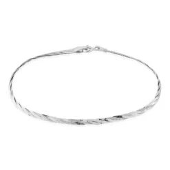 Bracelet 2 Fils Or Blanc