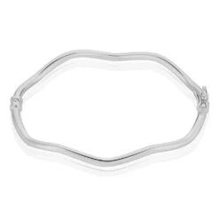 Bracelet Jonc Jennie Ondule Or Blanc