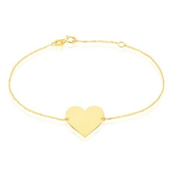 Bracelet Coeur Gravable Or Jaune
