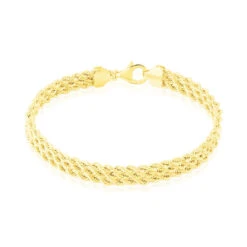 Bracelet Jerry Maille Corde 3 Rangs Or Jaune