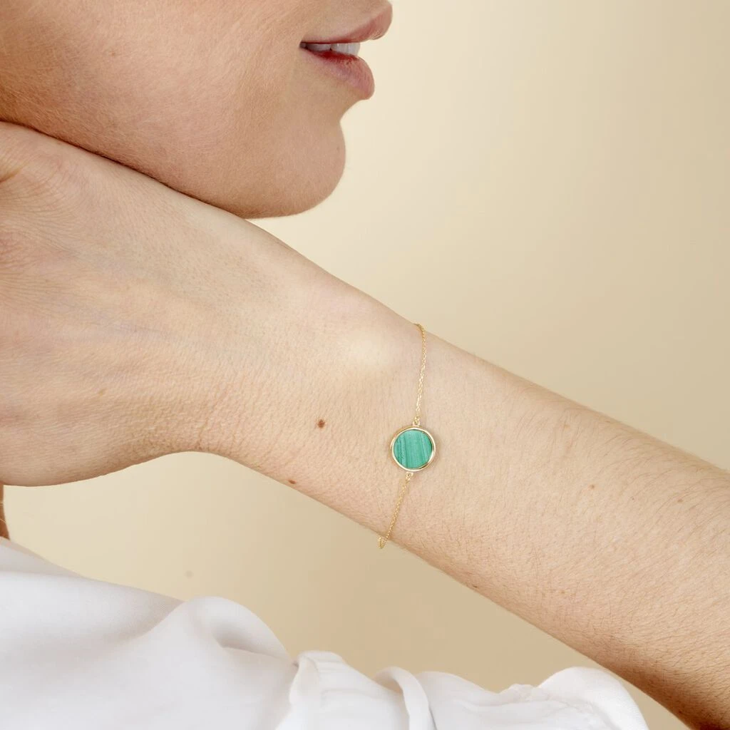 Bracelet Florica Or Jaune Malachite – Image 4