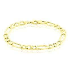 Bracelet Cameo Maille Alternee 1/3 Or Jaune