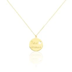 Collier Benedicte Message Or Jaune