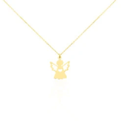 Collier Hallie Ange Et Coeur Or Jaune