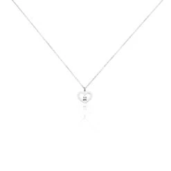 Collier Sweet Heart Or Blanc Diamant