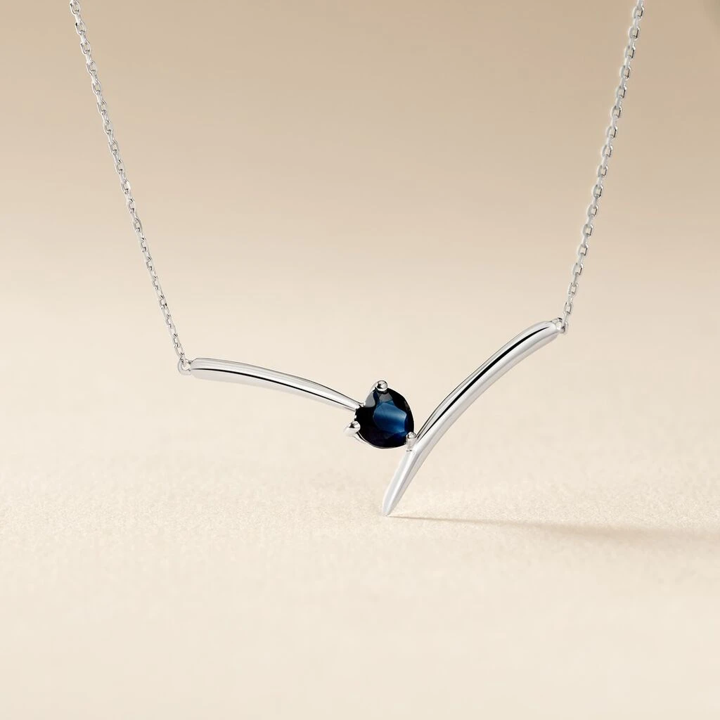 Collier Renaldine Or Blanc Saphir – Image 3