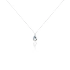 Collier Dalil Or Blanc Topaze Oxyde