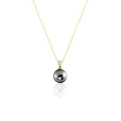 Collier Jodocus Or Jaune Perle De Tahiti Oxyde Zirconium