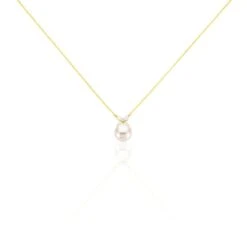 Collier Norah Or Jaune Perle De Culture Et Oxyde De Zirconium