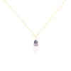 Collier Goutte Or Jaune Amethyste