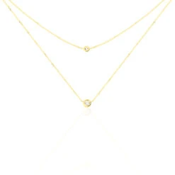 Collier Virguinia Or Jaune Oxyde De Zirconium