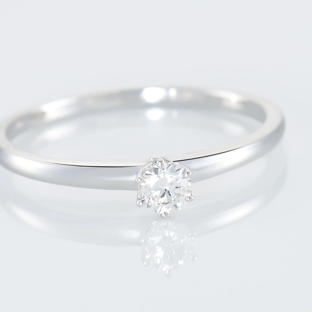 Bague Solitaire Natalia Or Blanc Diamant – Image 4