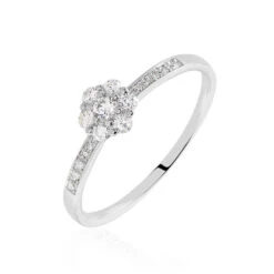 Bague Magnolia Or Blanc Diamant