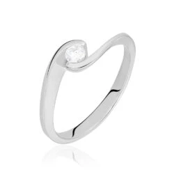 Bague Solitaire Vrille Or Blanc Diamant