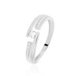 Bague Solitaire Elisa Or Blanc Diamant