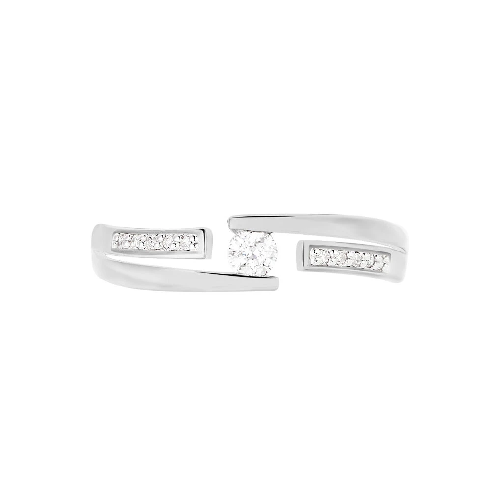 Bague Solitaire Elisa Or Blanc Diamant – Image 2