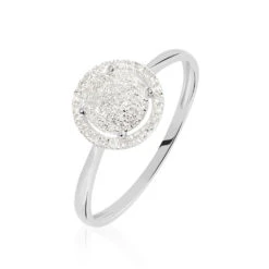 Bague Soleil D'hiver Or Blanc Diamant Divers