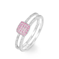 Bague Aude Or Blanc Saphir Et Diamant