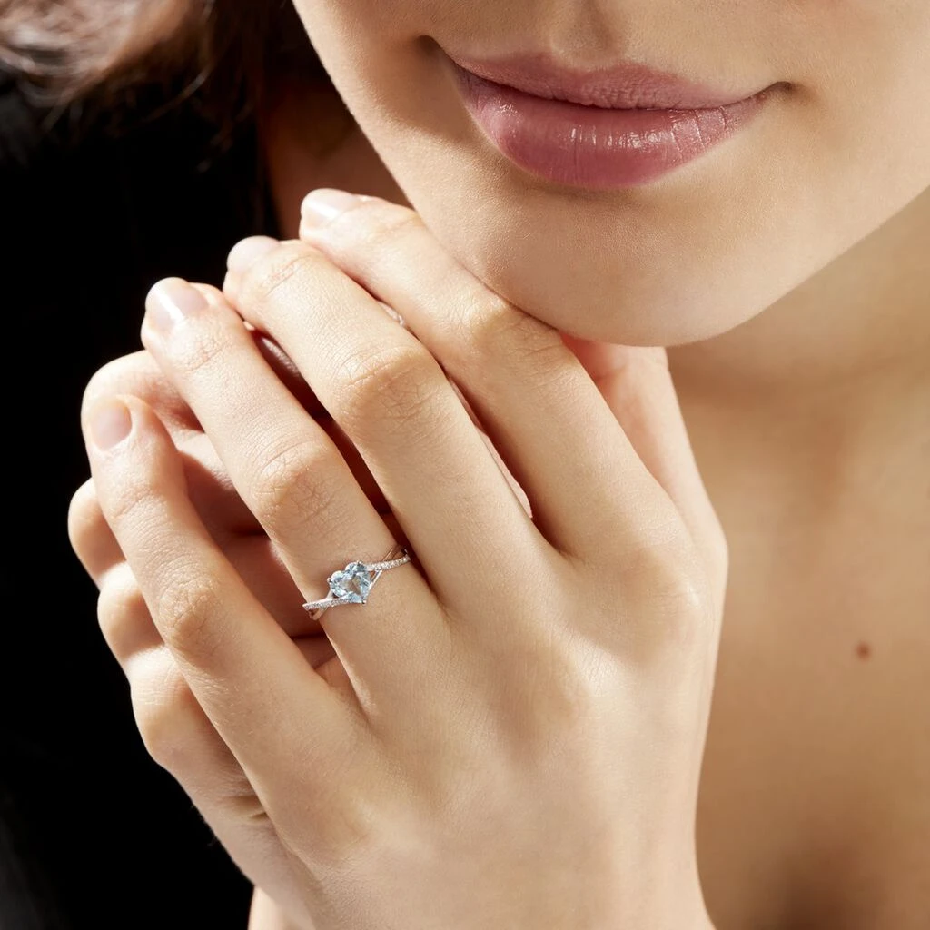 Bague Clothilde Or Blanc Topaze Et Oxyde De Zirconium – Image 7