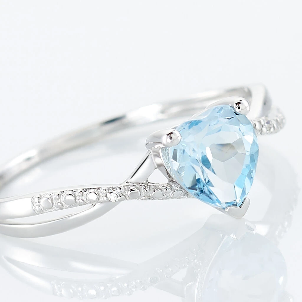 Bague Clothilde Or Blanc Topaze Et Oxyde De Zirconium – Image 4