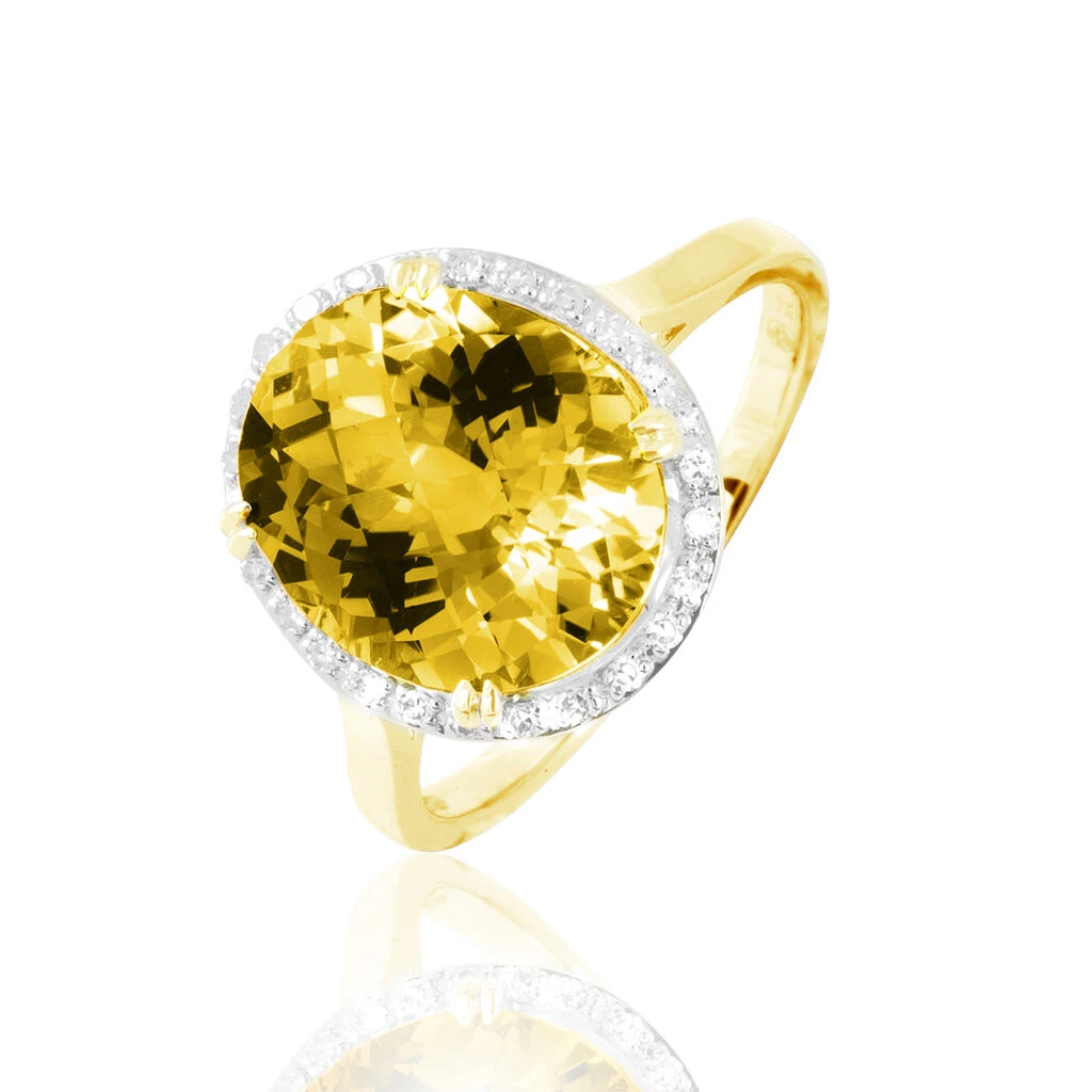 Bague Anna Or Jaune Citrine Et Diamant