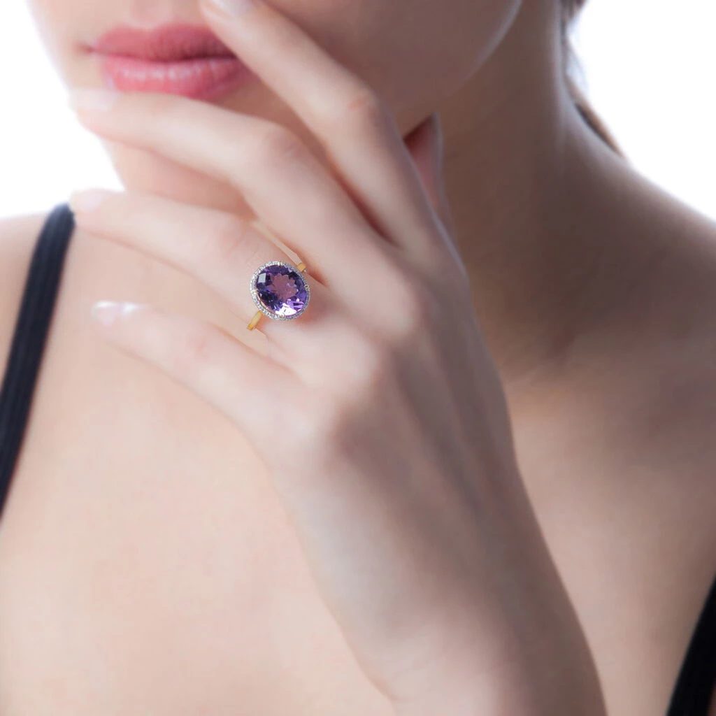 Bague Anna Or Jaune Citrine Et Diamant – Image 3