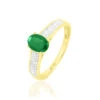 Bague Crista Or Jaune Emeraude Et Diamant