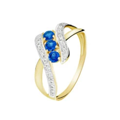 Bague Simma Or Jaune Saphir Et Diamant