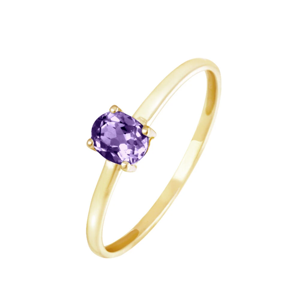 Bague Lily Or Jaune Amethyste