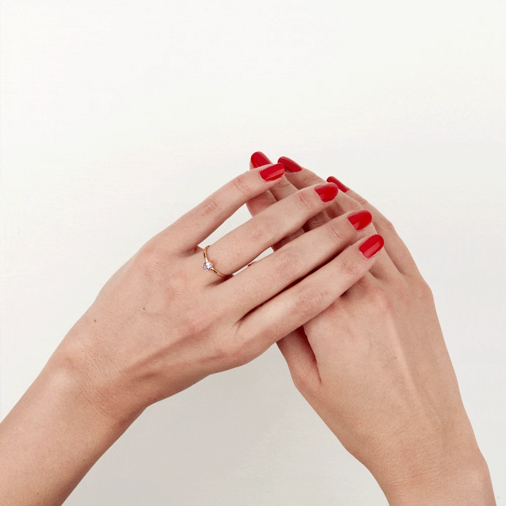 Bague Lily Or Jaune Amethyste – Image 5