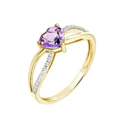 Bague Bertille Or Jaune Amethyste Et Oxyde De Zirconium