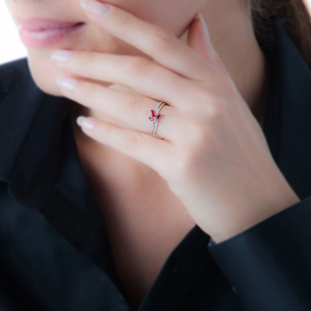 Bague Maura Or Jaune Amethyste Et Diamant – Image 3