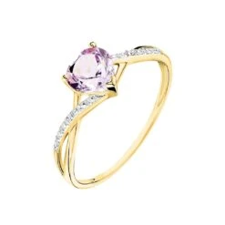 Bague Clothilde Or Jaune Amethyste Et Oxyde De Zirconium