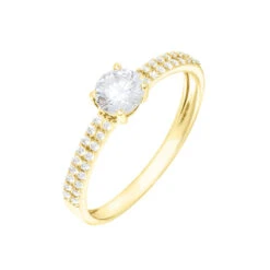 Bague Solitaire Dayna Or Jaune Oxyde De Zirconium