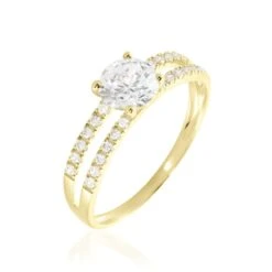 Bague Solitaire Or Jaune Cesarine Oxyde De Zirconium