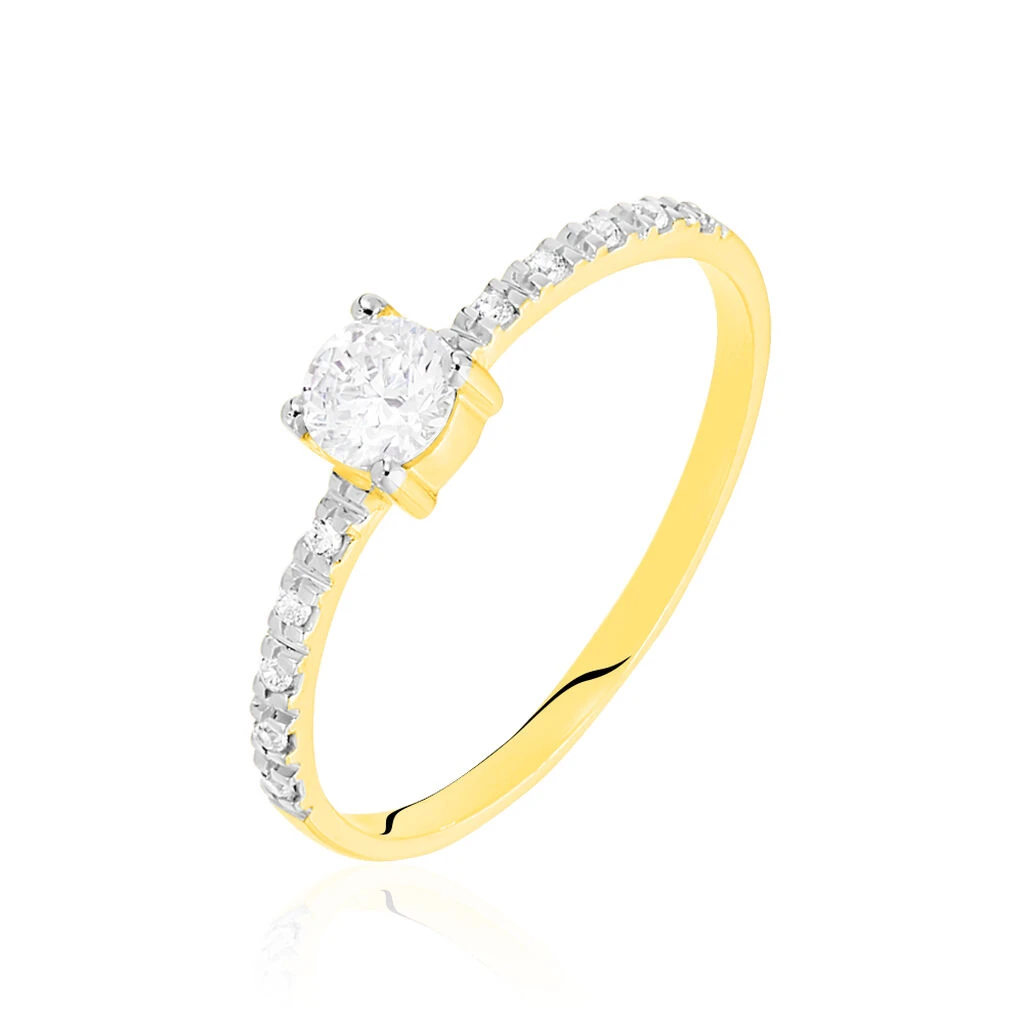 Bague Solitaire Sedonia Or Jaune Oxyde De Zirconium