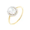 Bague Solitaire Cillie Or Jaune Oxyde De Zirconium