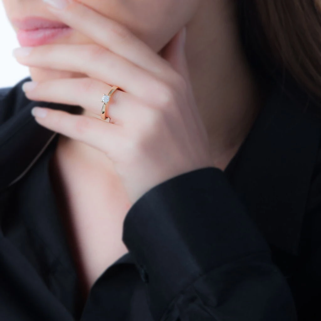 Bague Solitaire Collection Grace Or Rose Diamant – Image 4