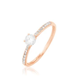 Bague Solitaire Laetitia Or Rose Diamant