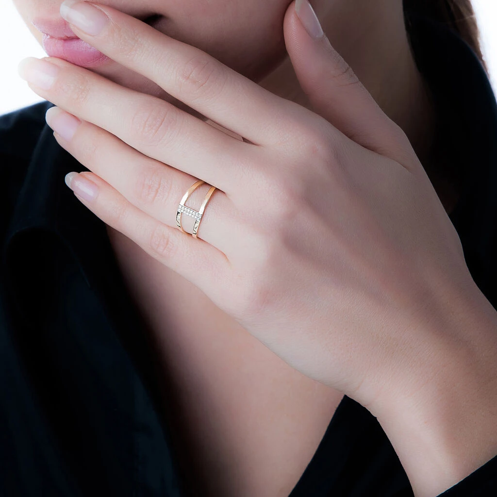 Bague Deborah Or Rose Diamant – Image 3