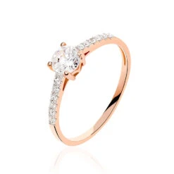 Bague Solitaire Manon Or Rose Oxyde De Zirconium