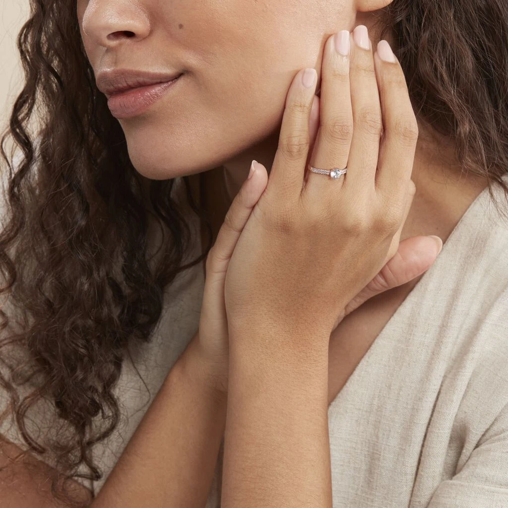 Bague Solitaire Dayna Or Rose Oxyde De Zirconium – Image 5