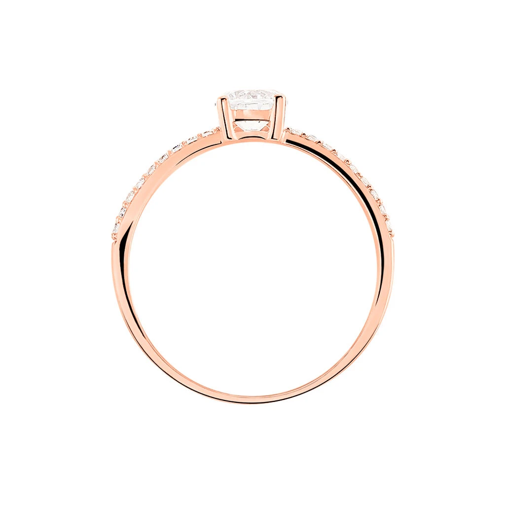 Bague Solitaire Dayna Or Rose Oxyde De Zirconium – Image 3