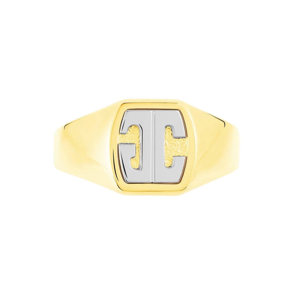 Chevalière Tonneau 2 Initiales Or Bicolore – Image 2