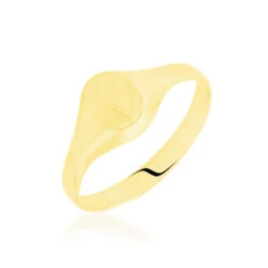 Chevaliere Or Jaune Ovale Soleil