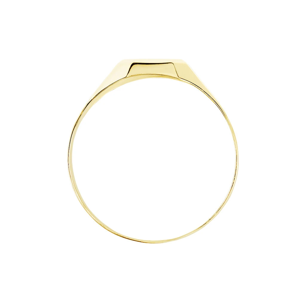 Chevalière Carree Or Jaune Oxyde De Zirconium – Image 3